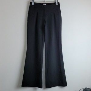 New Y2K Cache Black Wide Leg Flare Yoke Pant Sz 0  Office Career Pockets